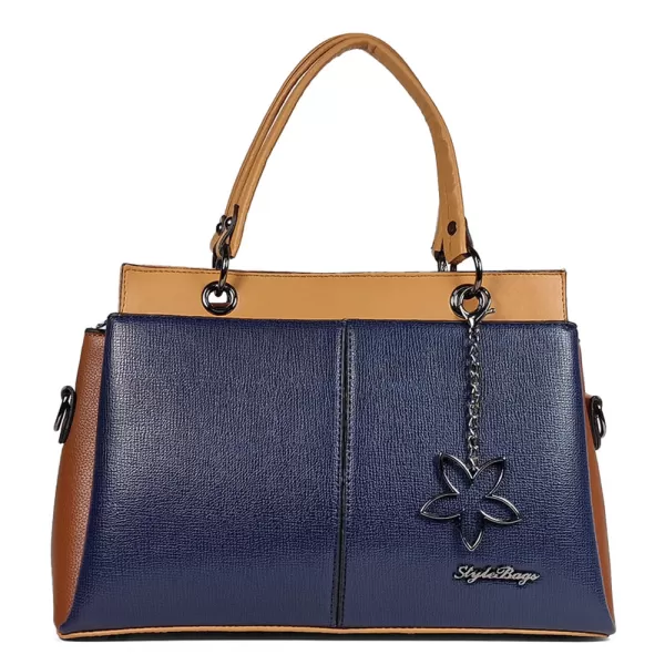 Елегантна дамска чанта от еко кожа в синьо 75094-4