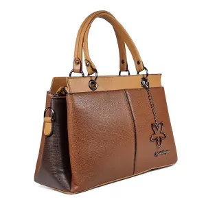 Елегантна дамска чанта от еко кожа в кафяво 75094-8