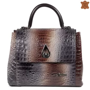 Луксозна дамска чанта Desisan от естествена кожа в...