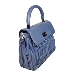 Дамска ежедневна чанта от еко кожа в син цвят 7510...