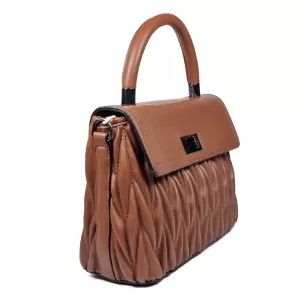 Дамска ежедневна чанта от еко кожа в кафяв цвят 75106-2