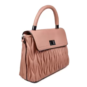 Дамска ежедневна чанта от еко кожа в цвят пудра 75106-4
