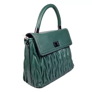 Дамска ежедневна чанта от еко кожа в зелен цвят 75...