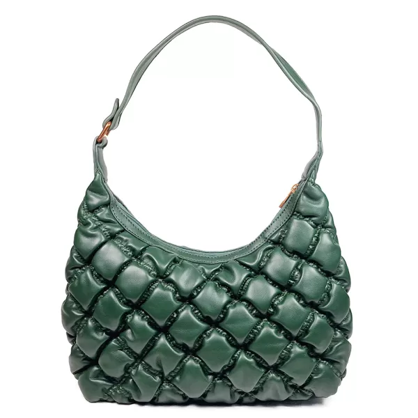 Дамска чанта за рамо от еко кожа в зелено 75107-2