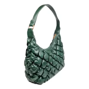 Дамска чанта за рамо от еко кожа в зелено 75107-2...