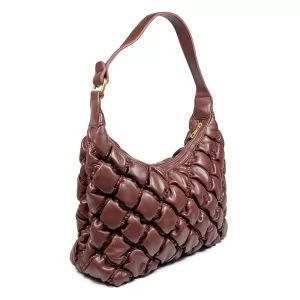 Дамска чанта за рамо от еко кожа в кафяво 75107-4...