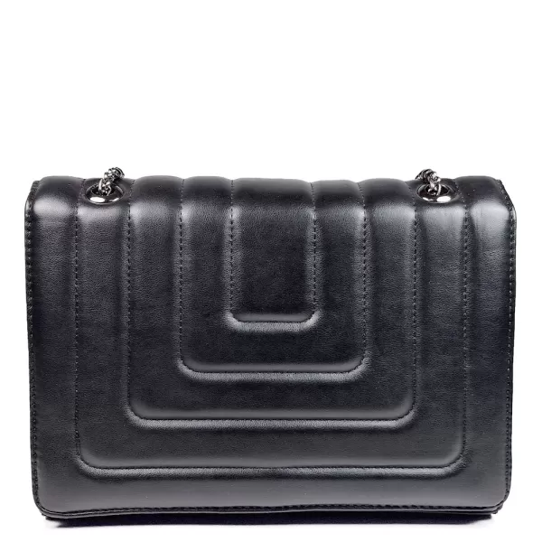 Модерна дамска чанта в черна еко кожа 75108-1