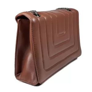 Модерна дамска чанта в кафява еко кожа 75108-3