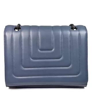 Модерна дамска чанта в синя ек...