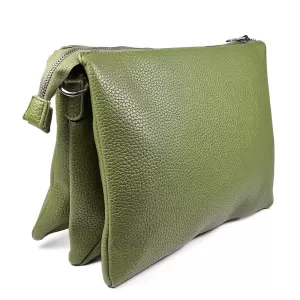 Ежедневна дамска чанта от еко кожа в зелен цвят 75...