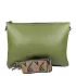 Ежедневна дамска чанта от еко кожа в зелен цвят 75111-2