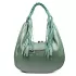 Дамска ефектна чанта тип торба в зелен цвят 75113-5
