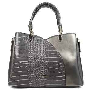 Дамска елегантна чанта от еко кожа в сиво 75115-3