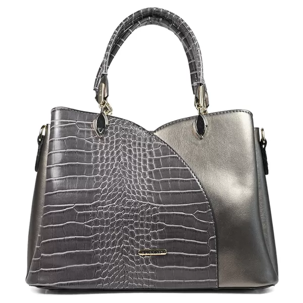 Дамска елегантна чанта от еко кожа в сиво 75115-3