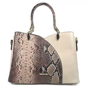 Дамска елегантна чанта от еко кожа в бежово 75115-...