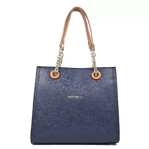 Дамска кокетна чанта от еко кожа в син цвят 75116-...