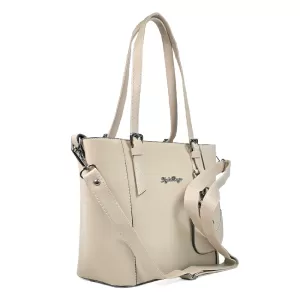 Ежедневна дамска чанта от еко кожа в бежов цвят 75118-5