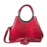 Ефектна дамска чанта в червено с твърда структура 75119-7