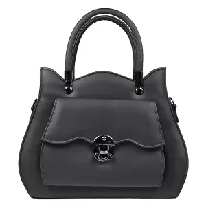 Кокетна дамска чанта в черно с дълги дръжки 75121-1