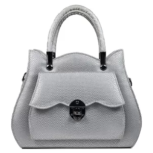Кокетна дамска чанта в сиво с дълги дръжки 75121-3