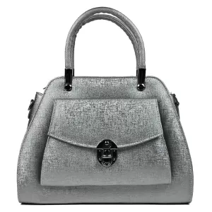 Ежедневна дамска кожена чанта в сив цвят 72122-1