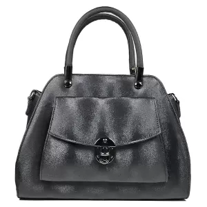 Ежедневна дамска кожена чанта в черен цвят 72122-6