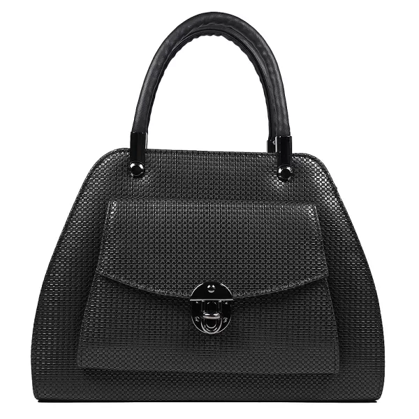 Черна дамска ежедневна чанта от еко кожа 72122-9