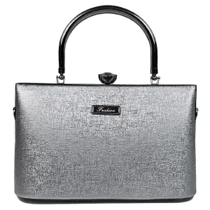 Елегантна дамска чанта в сребрист цвят 75123-3