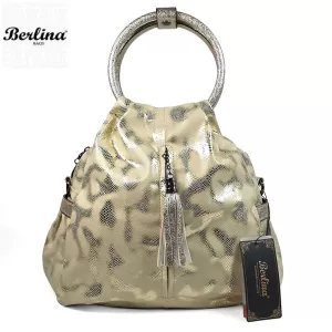 Дамска чанта Berlina 2 в 1 от ефектна еко кожа в златно 75126-13
