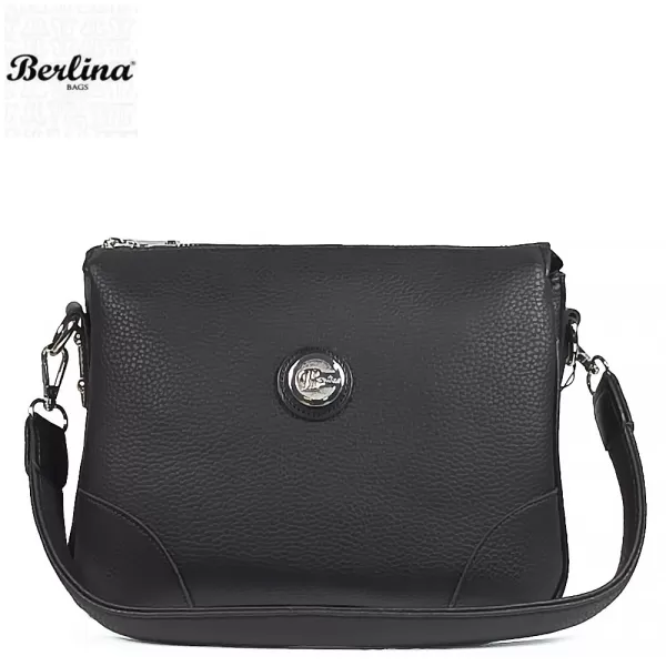 Малка дамска чанта Berlina от еко кожа в черен цвят 75129-1