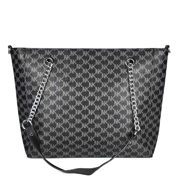 Дамска ефектна чанта от еко кожа в черен цвят 85003-2