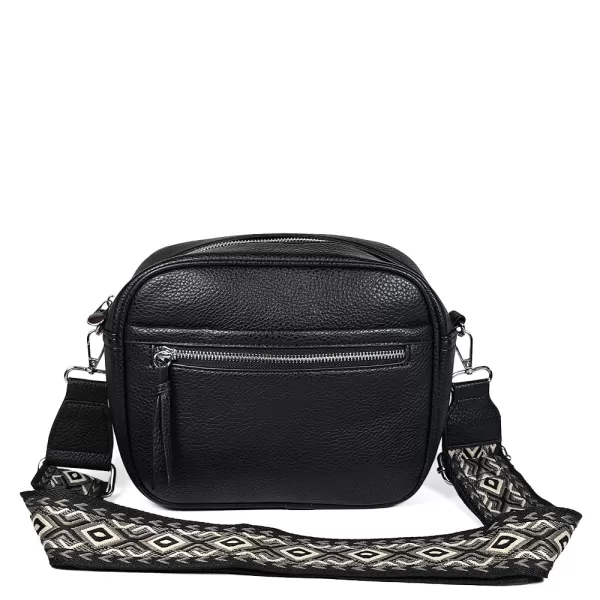 Ежедневна черна дамска чанта от еко кожа 85004-1