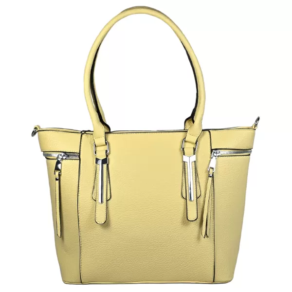 Модерна дамска елегантна чанта от еко кожа в жълто 85012-3