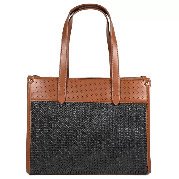 Дамска ежедневна чанта в кафяво и черно 85021-1