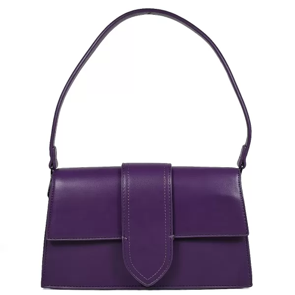 Дамска елегантна чанта от еко кожа в лилаво 85024-2