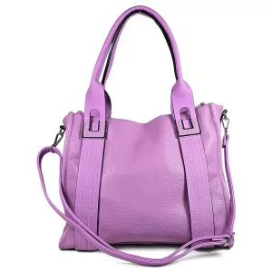 Голяма дамска ежедневна чанта от еко кожа в лилаво 85026-2