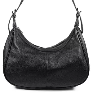 Кожена дамска ежедневна чанта в черно 85028-1