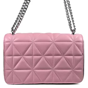 Ефектна дамска чанта от еко кожа в розов цвят 85033-1
