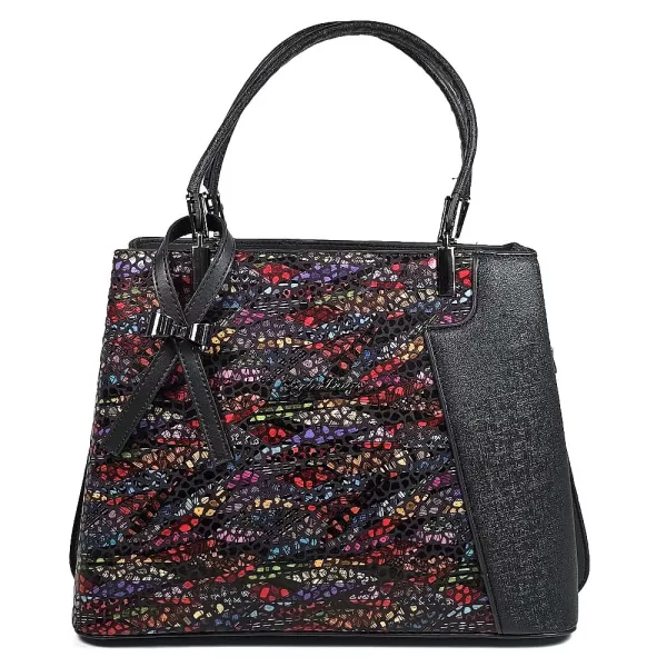 Дамска елегантна чанта от ефектна цветна еко кожа 85040-1