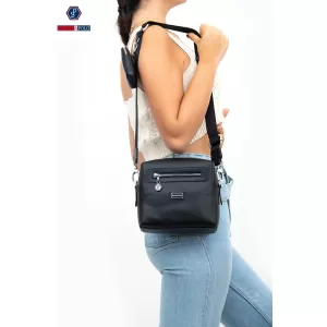 Дамска чанта през рамо SP1038-6 Silver Polo в черно