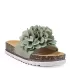 Равни дамски ежедневни чехли с цветя в цвят мента 21406-6