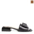 Елегантни дамски чехли в черен цвят с нисък ток 21558-2