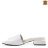 Дамски елегантни чехли от естествена кожа в бял цвят 21637-2