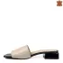 Дамски елегантни чехли от естествена кожа в бежов цвят 21637-3