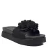 Черни дамски чехли с цветя на платформа 21724-1