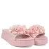 Розови дамски чехли с цветя на платформа 21724-4...