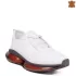 Дамски спортни обувки от естествена кожа в бял цвят 21485-3