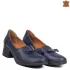 Сини ежедневни дамски обувки с ток 21012-2...