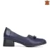 Сини ежедневни дамски обувки с ток 21012-2