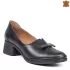 Черни ежедневни дамски обувки с ток 21012-3